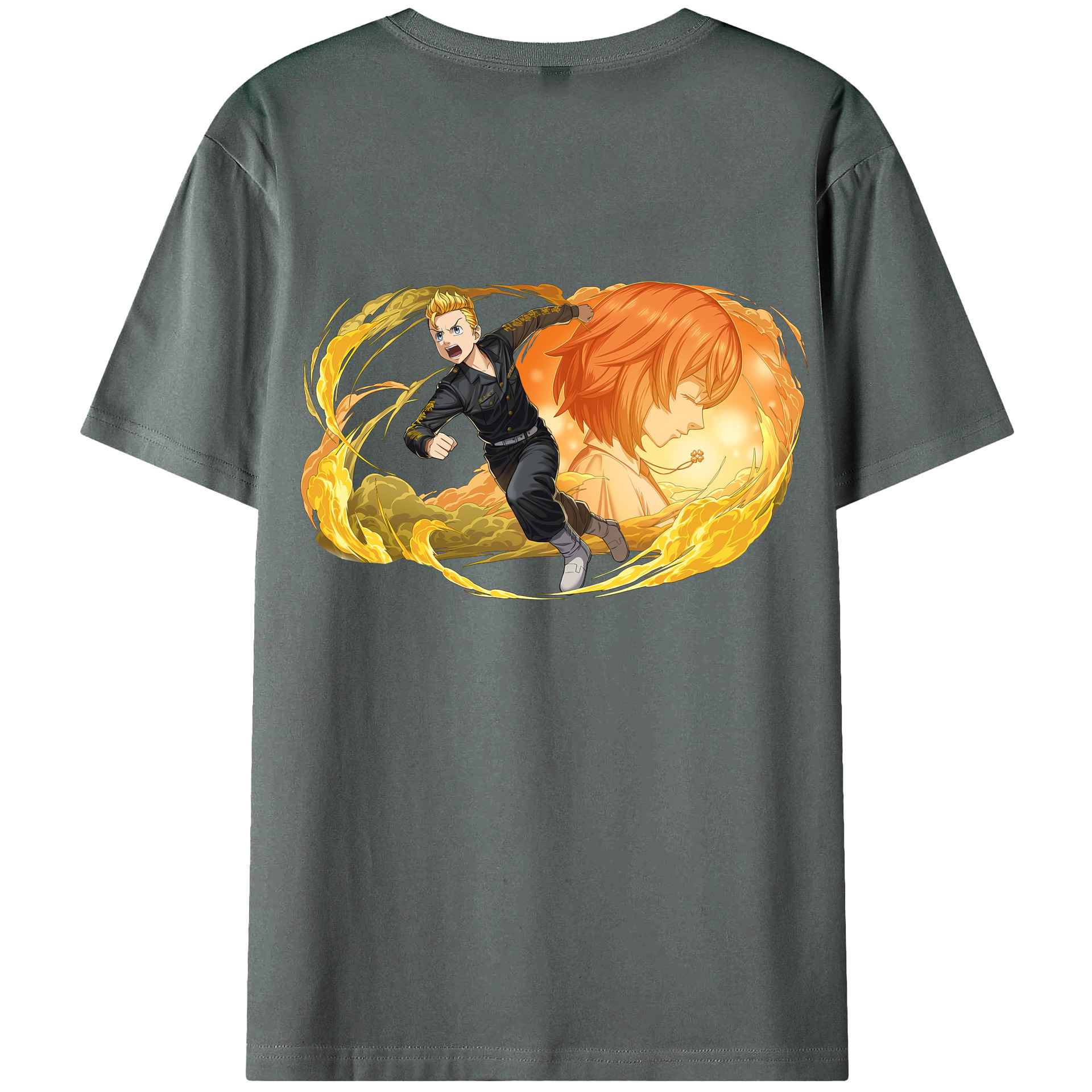 （画像用） 東京リベンジャーズ Tokyo Revengers 綿100％ メンズ半袖Tシャツ（バックプリント） 通気性